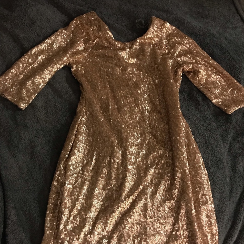 Gold Sequin Mini Dress